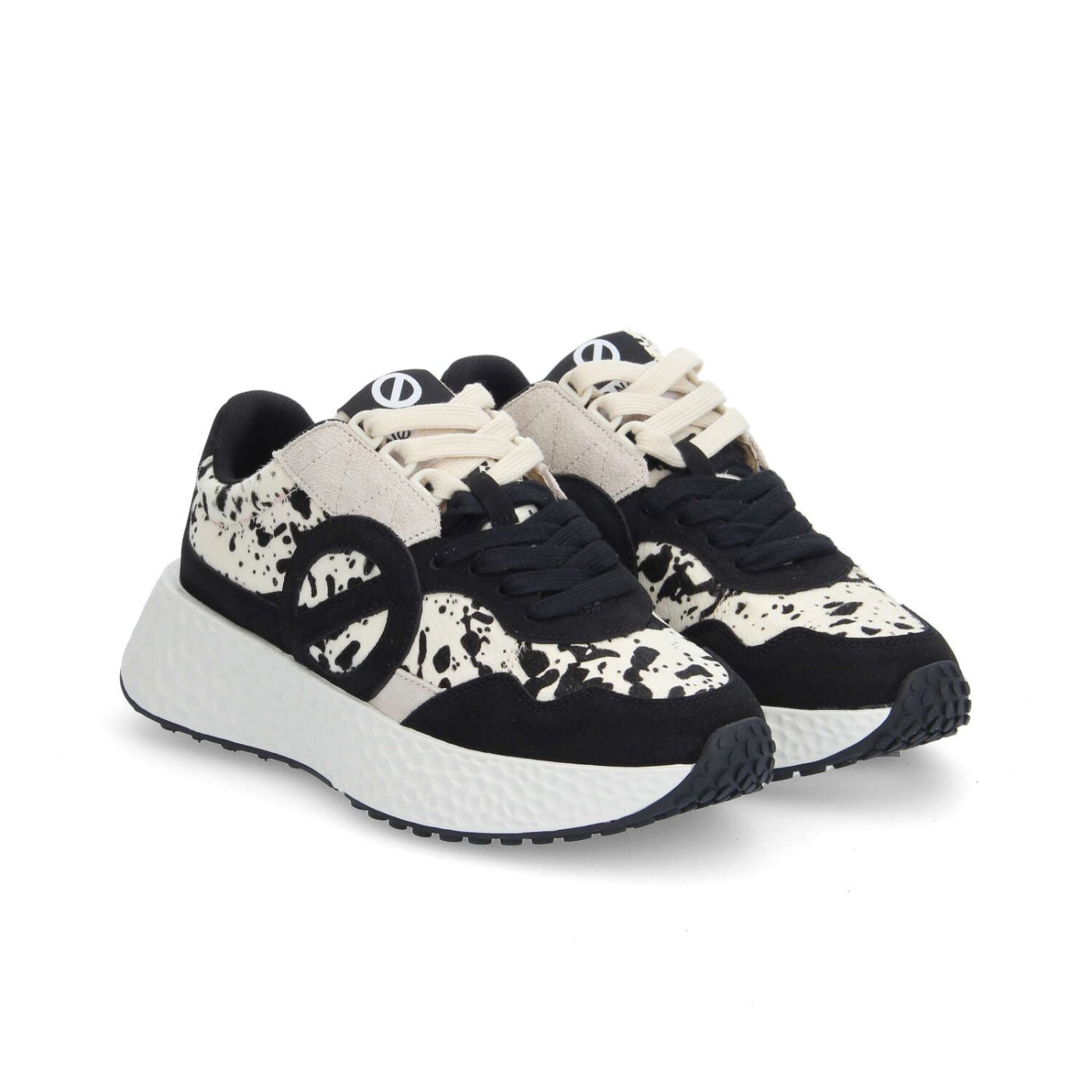 CARTER JOGGER W - SUEDE/P.COW - NOIR/BLANC